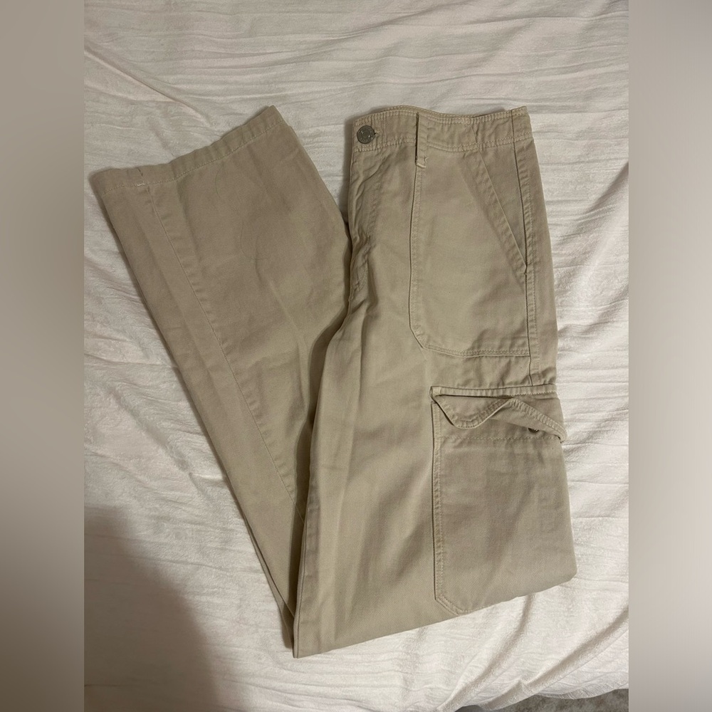 Zara Straight Cargo Pants in Tan